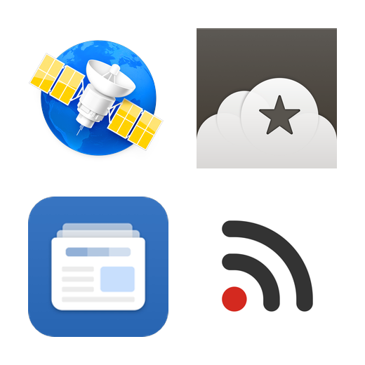 Third-party app icons: NetNewsWire, Reeder, ReadKit, and Unread